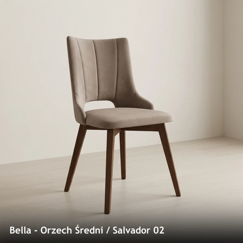 Krzesło tapicerowane do jadalni i salonu BELLA - Orzech Średni, Salvador 02