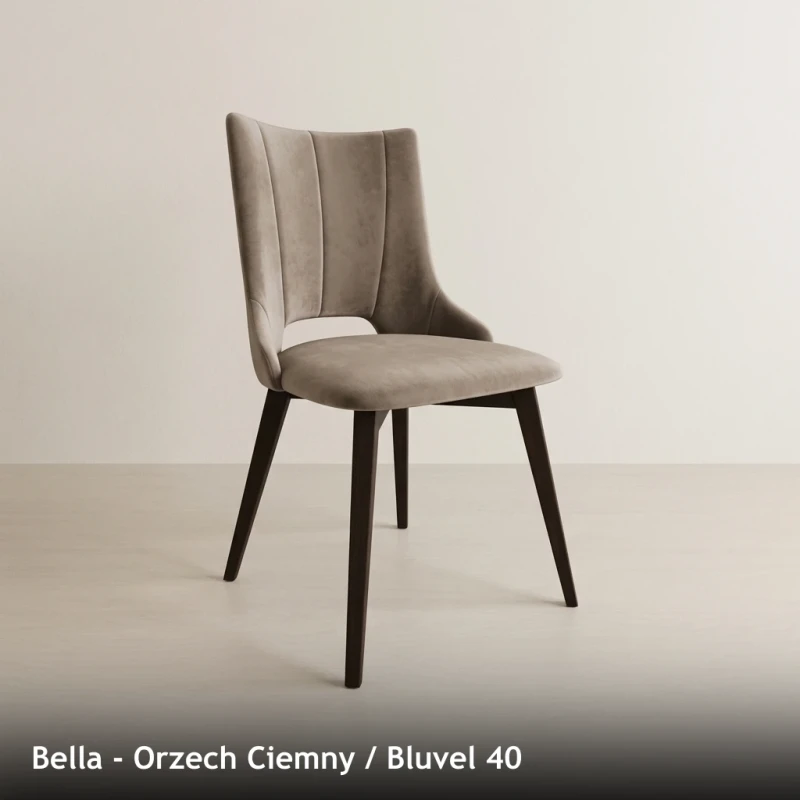 Krzesło tapicerowane do jadalni i salonu BELLA - Orzech Ciemny, Bluvel 40