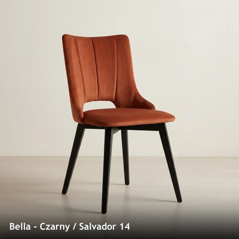 Krzesło tapicerowane do jadalni i salonu BELLA - Czarny, Salvador 14