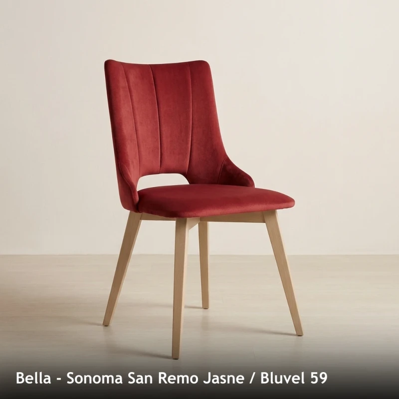 Krzesło tapicerowane do jadalni i salonu BELLA - Sonoma San Remo Jasne, Bluvel 59