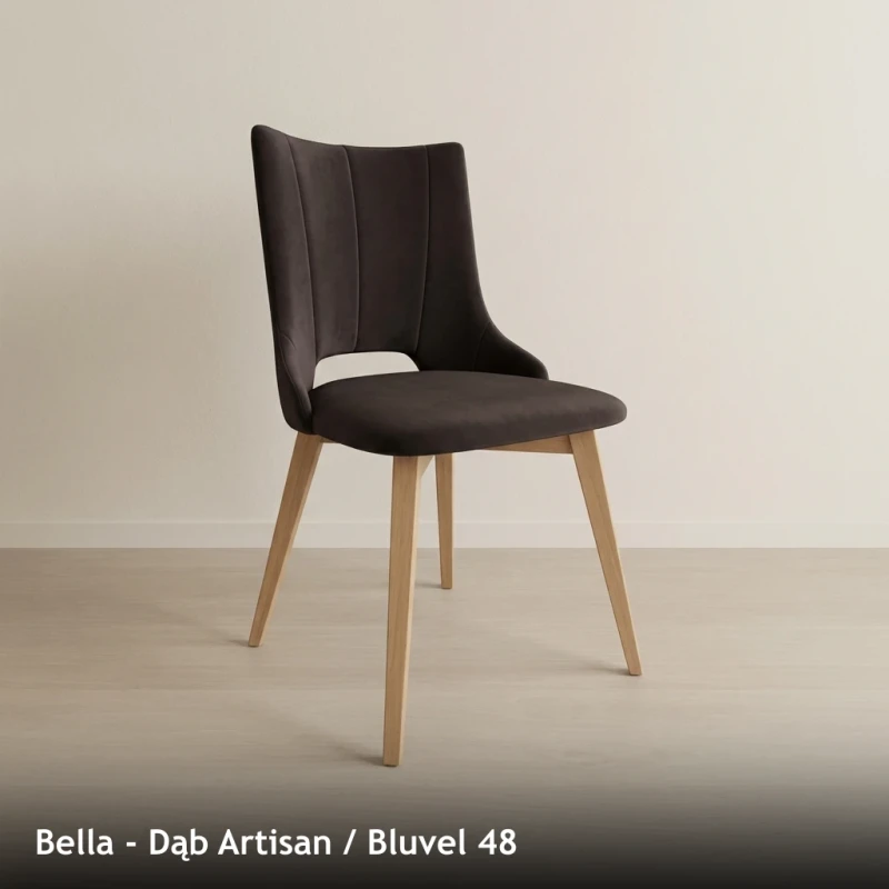 Krzesło tapicerowane do jadalni i salonu BELLA - Dąb Artisan, Bluvel 48