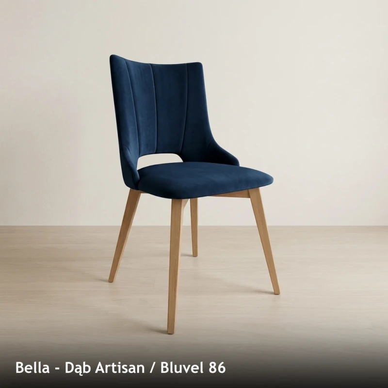 Krzesło tapicerowane do jadalni i salonu BELLA - Dąb Artisan, Bluvel 86