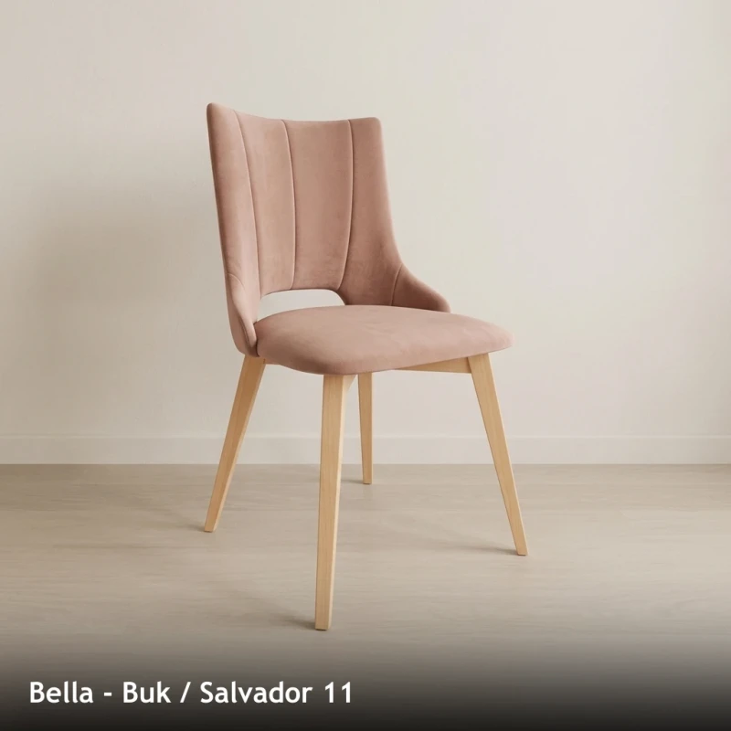 Krzesło tapicerowane do jadalni i salonu BELLA - Buk, Salvador 11