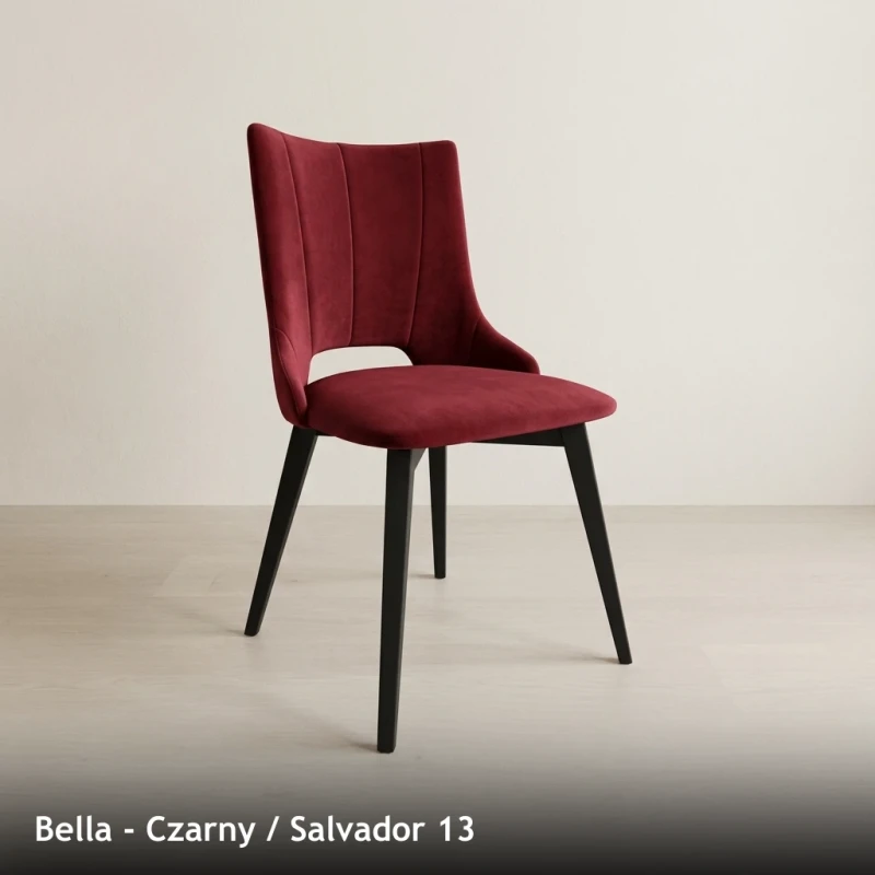 Krzesło tapicerowane do jadalni i salonu BELLA - Czarny, Salvador 13