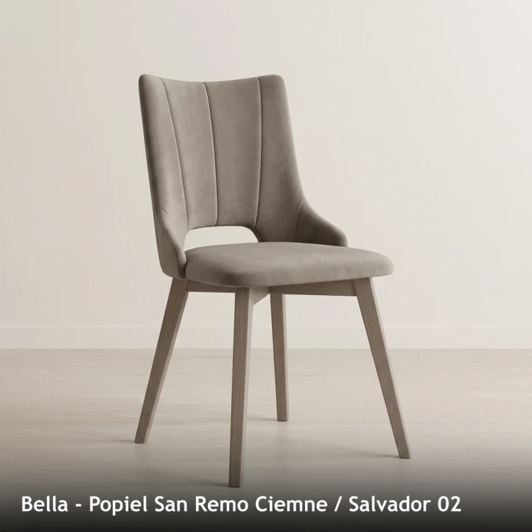 BELLA - stelaż Popiel San Remo Ciemne, tkanina Salvador 02