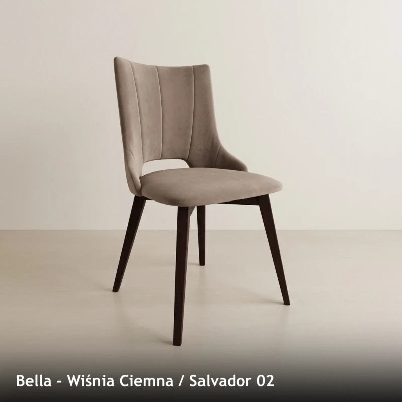 Krzesło tapicerowane do jadalni i salonu BELLA - Wiśnia Ciemna, Salvador 02