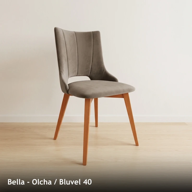 Krzesło tapicerowane do jadalni i salonu BELLA - Olcha, Bluvel 40