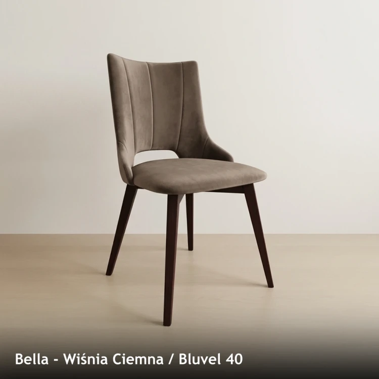 BELLA - stelaż Wiśnia Ciemna, tkanina Bluvel 40