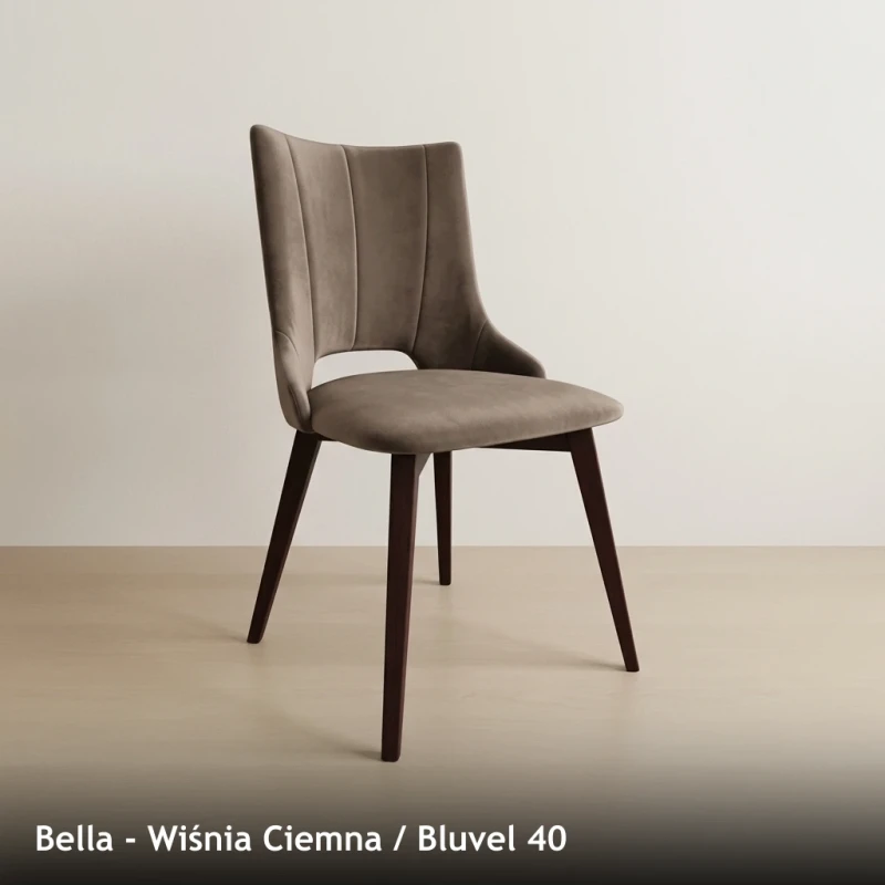 Krzesło tapicerowane do jadalni i salonu BELLA - Wiśnia Ciemna, Bluvel 40