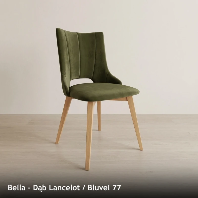 Krzesło tapicerowane do jadalni i salonu BELLA - Dąb Lancelot, Bluvel 77