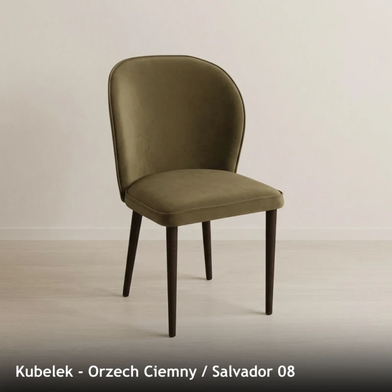 Krzesło tapicerowane KUBELEK - Orzech Ciemny, Salvador 08