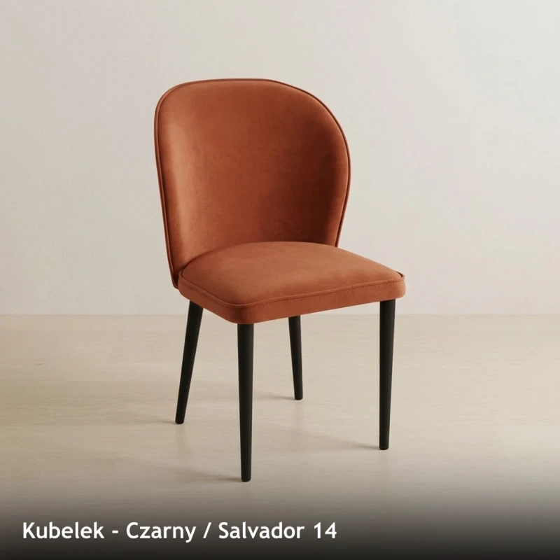 Krzesło tapicerowane KUBELEK - Czarny, Salvador 14