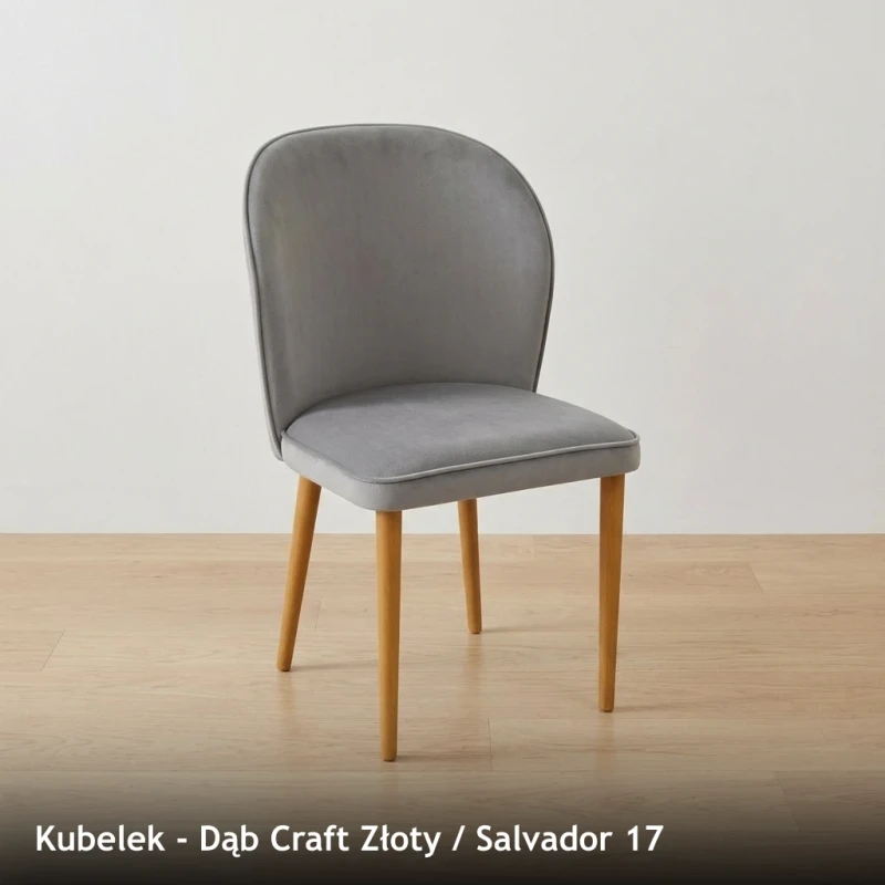 Krzesło tapicerowane KUBELEK - Dąb Craft Złoty, Salvador 17