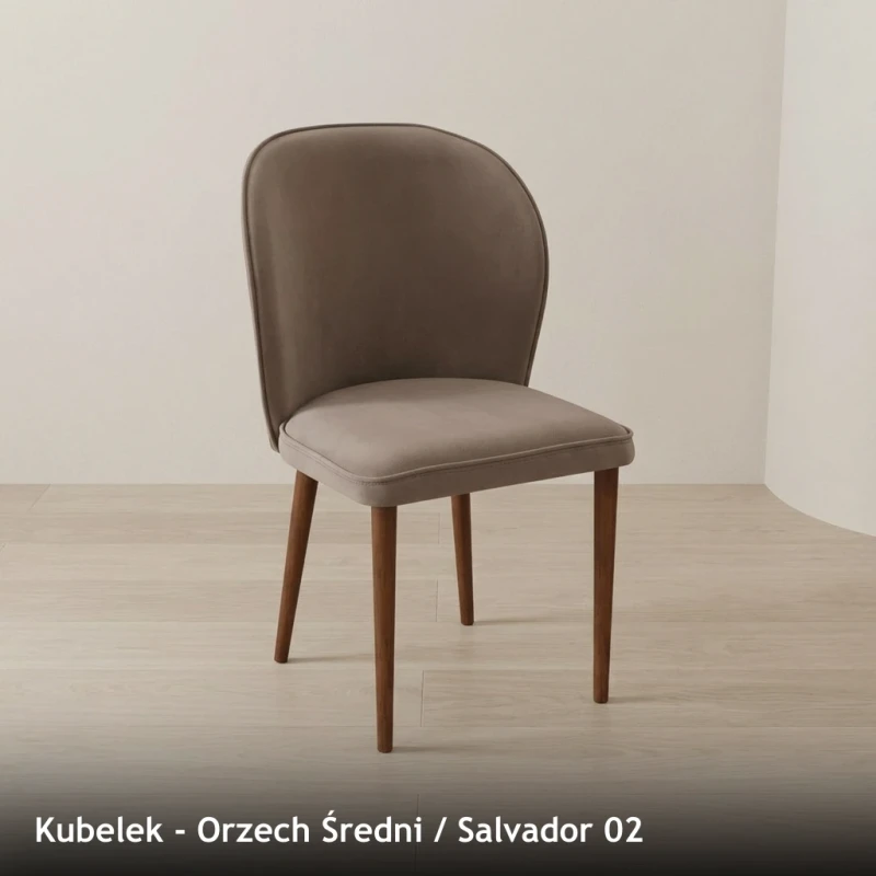 Krzesło tapicerowane KUBELEK - Orzech Średni, Salvador 02