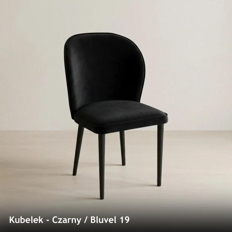 Krzesło tapicerowane KUBELEK - Czarny, Bluvel 19