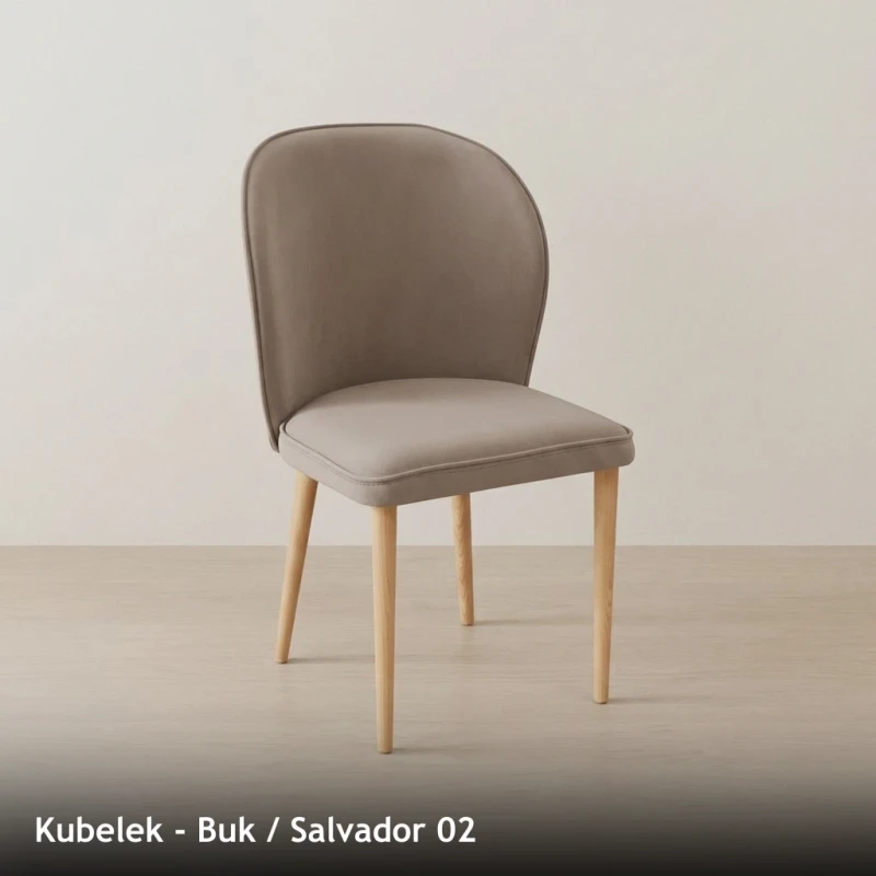 Krzesło tapicerowane KUBELEK - Buk, Salvador 02