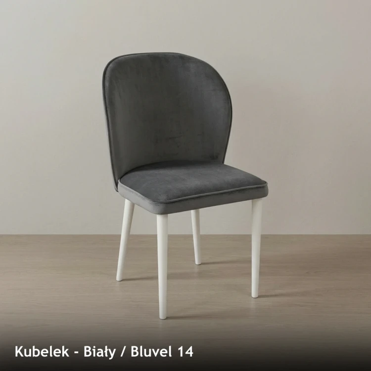 KUBEŁEK - stelaż Biały, tkanina Bluvel 14