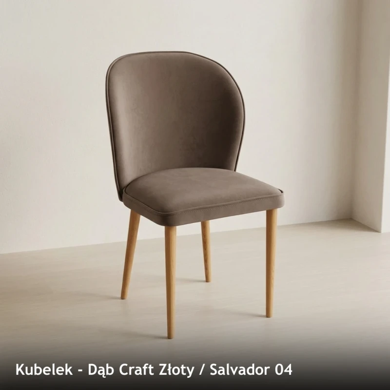 Krzesło tapicerowane KUBELEK - Dąb Craft Złoty, Salvador 04