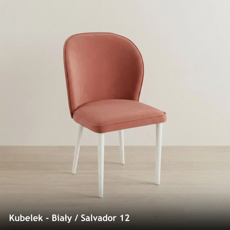 Krzesło tapicerowane KUBELEK - Biały, Salvador 12