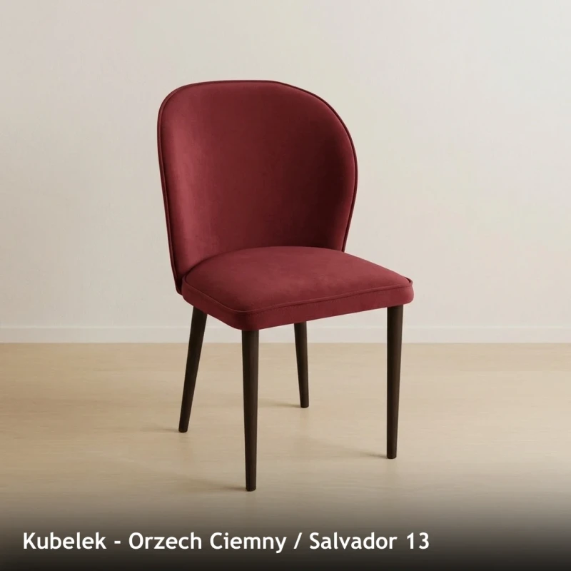Krzesło tapicerowane KUBELEK - Orzech Ciemny, Salvador 13