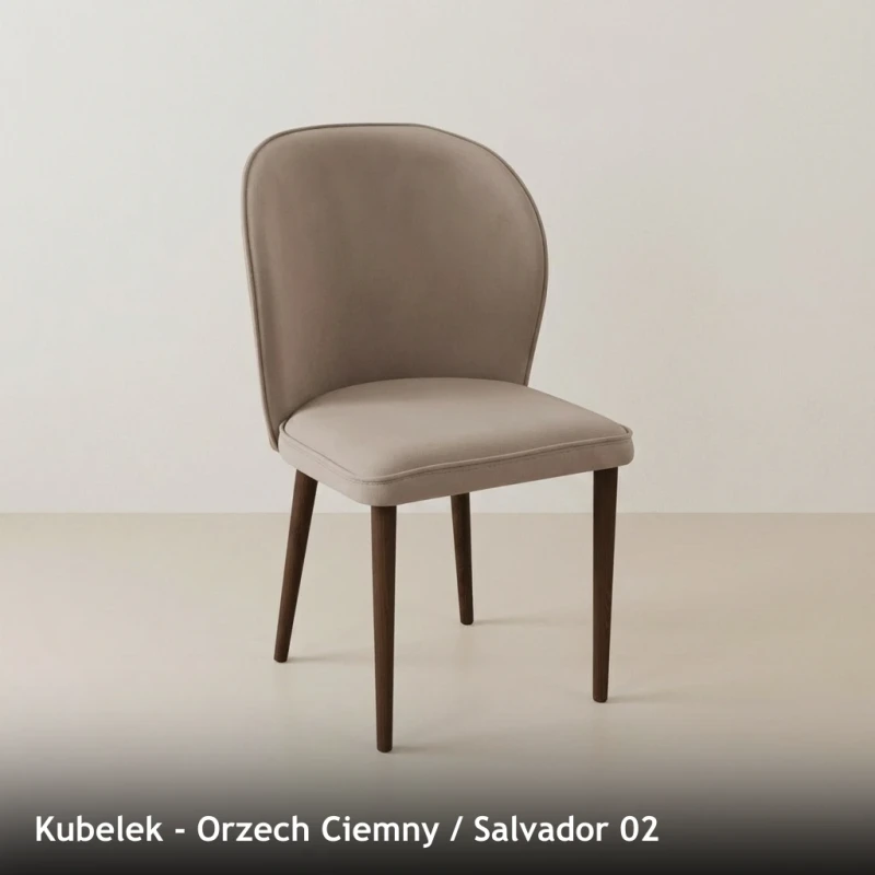 Krzesło tapicerowane KUBELEK - Orzech Ciemny, Salvador 02