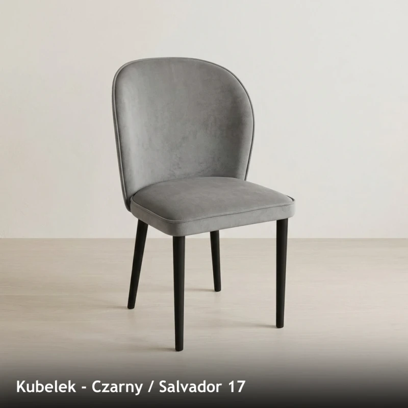 Krzesło tapicerowane KUBELEK - Czarny, Salvador 17