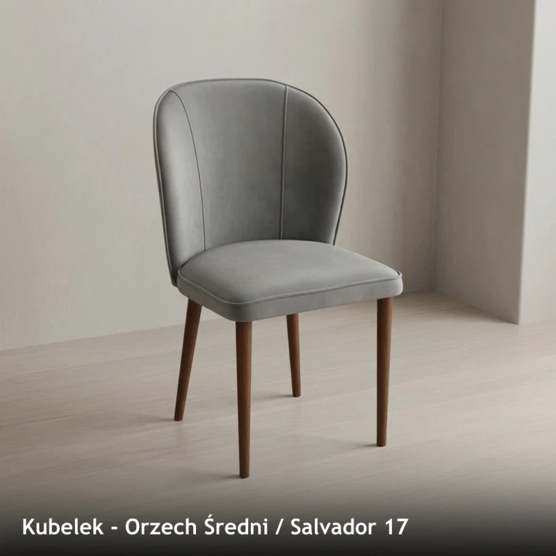 Krzesło tapicerowane KUBELEK - Orzech Średni, Salvador 17