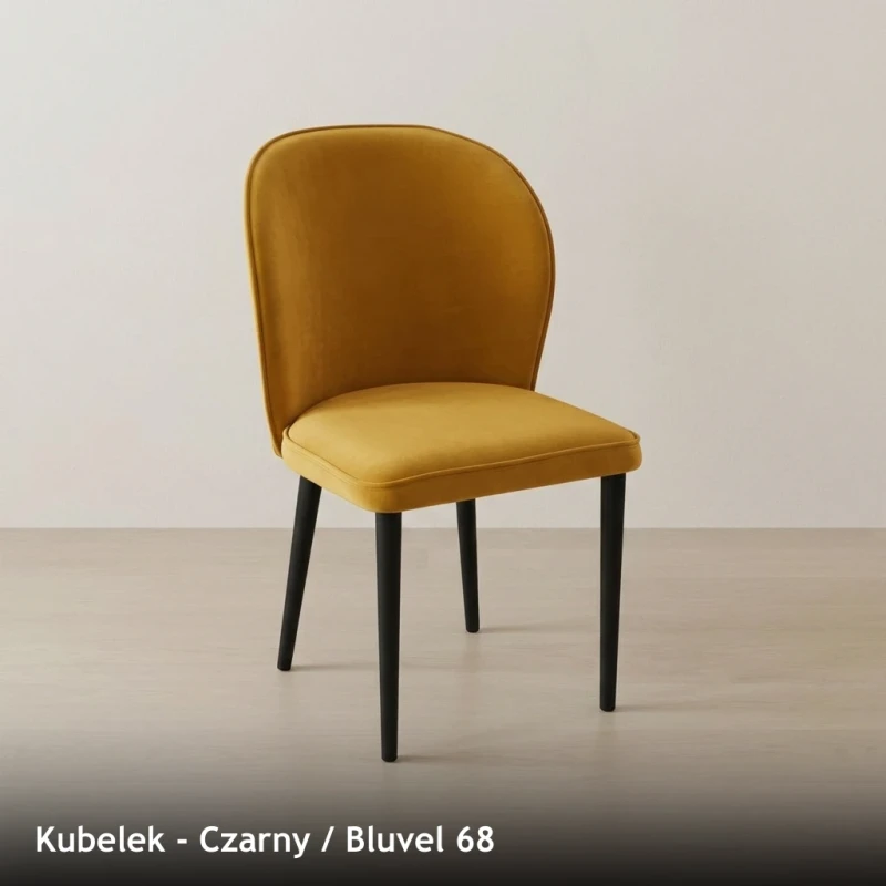 Krzesło tapicerowane KUBELEK - Czarny, Bluvel 68