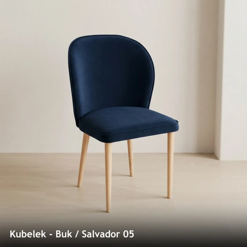 Krzesło tapicerowane KUBELEK - Buk, Salvador 05