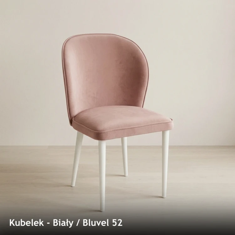 KUBEŁEK - stelaż Biały, tkanina Bluvel 52