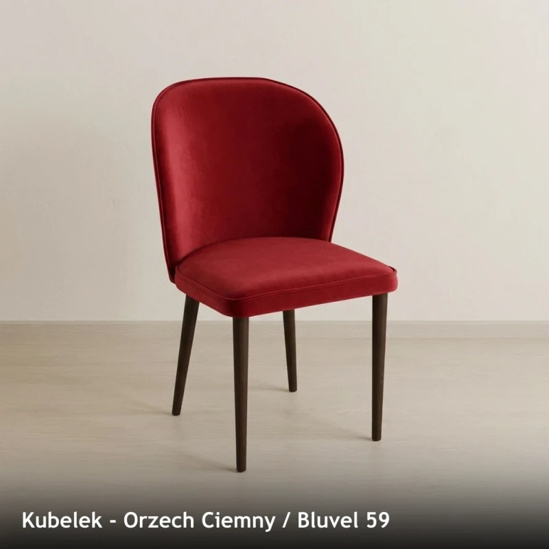 Krzesło tapicerowane KUBELEK - Orzech Ciemny, Bluvel 59