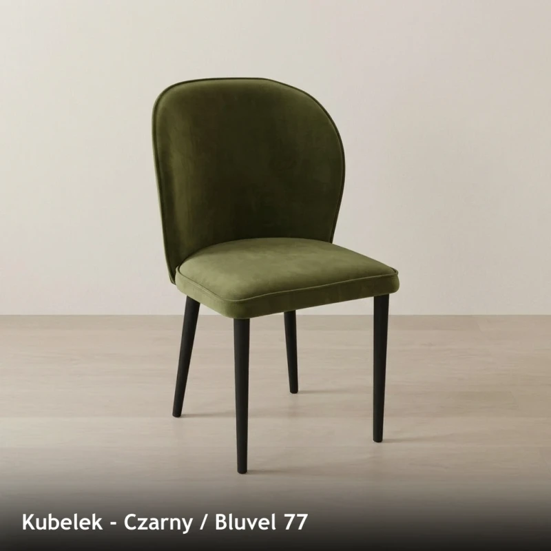 Krzesło tapicerowane KUBELEK - Czarny, Bluvel 77