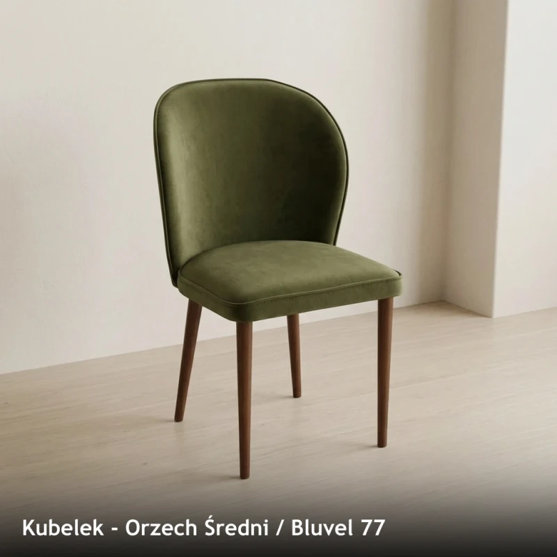 Krzesło tapicerowane KUBELEK - Orzech Średni, Bluvel 77