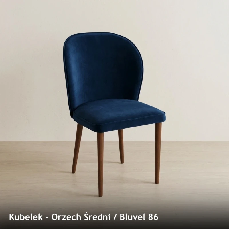 Krzesło tapicerowane KUBELEK - Orzech Średni, Bluvel 86
