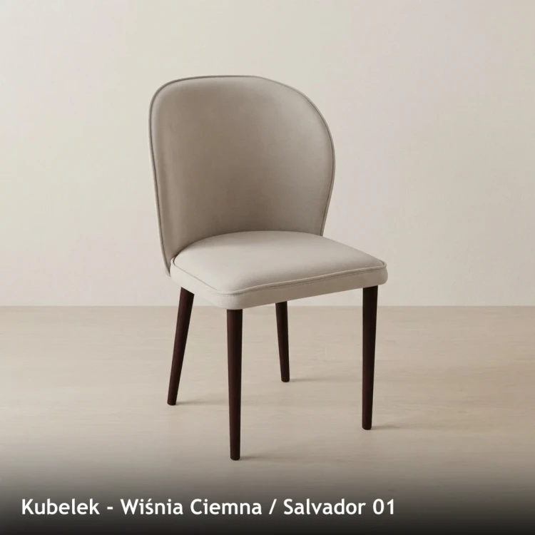 KUBEŁEK - stelaż Wiśnia Ciemna, tkanina Salvador 01