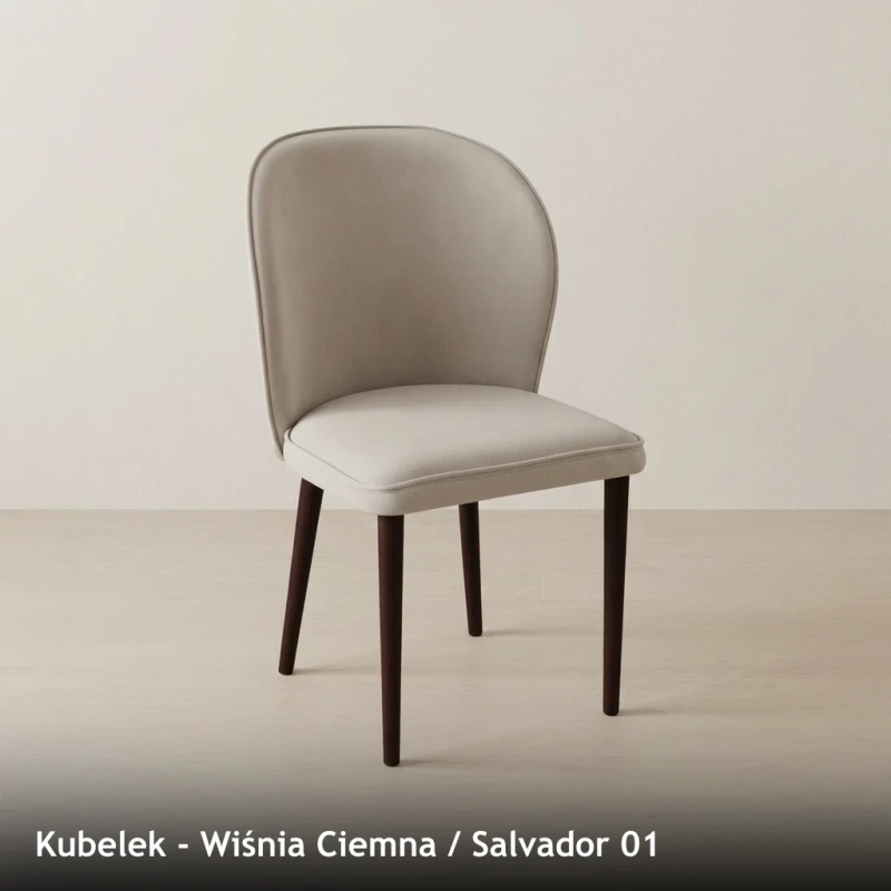 Krzesło tapicerowane KUBELEK - Wiśnia Ciemna, Salvador 01