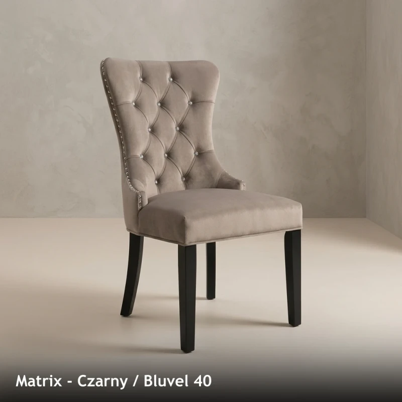 Krzesło tapicerowane MATRIX - Czarny, Bluvel 40