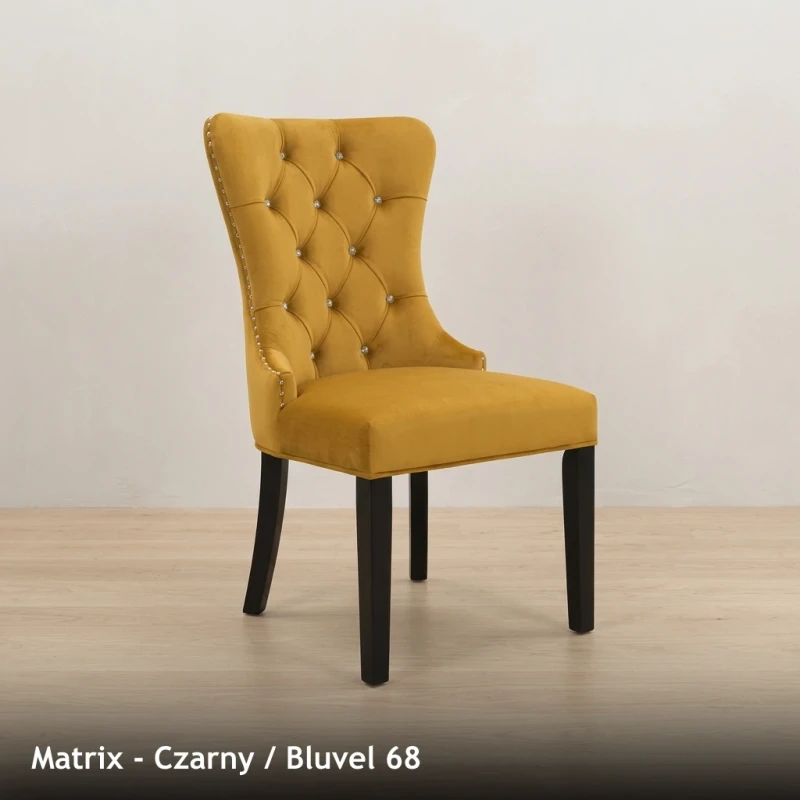 Krzesło tapicerowane MATRIX - Czarny, Bluvel 68
