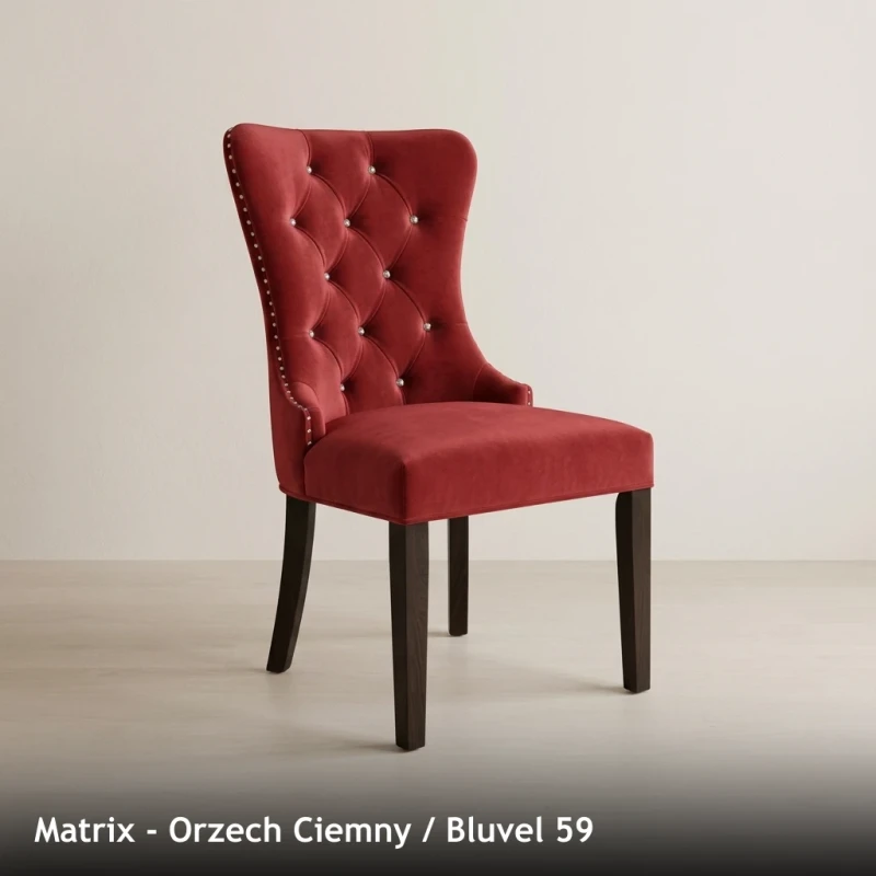 Krzesło tapicerowane MATRIX - Orzech Ciemny, Bluvel 59