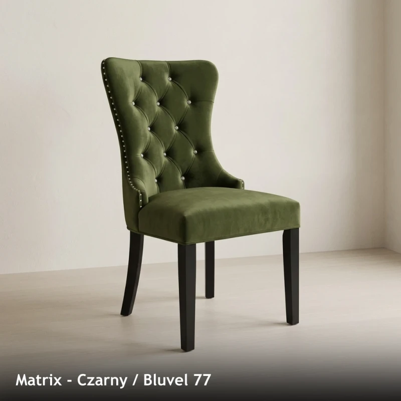 Krzesło tapicerowane MATRIX - Czarny, Bluvel 77