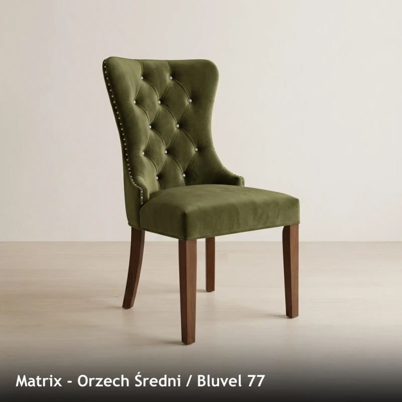 Krzesło tapicerowane MATRIX - Orzech Średni, Bluvel 77