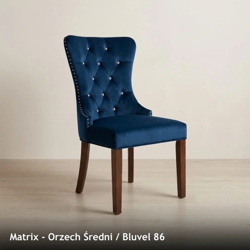 Krzesło tapicerowane MATRIX - Orzech Średni, Bluvel 86