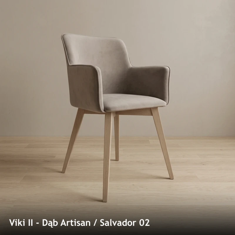 Krzesło tapicerowane VIKI II - Viki II, Dąb Artisan, Salvador 02