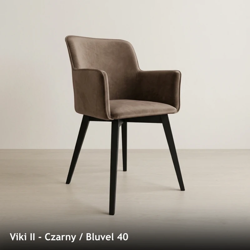 Krzesło tapicerowane VIKI II - Viki II, Czarny, Bluvel 40