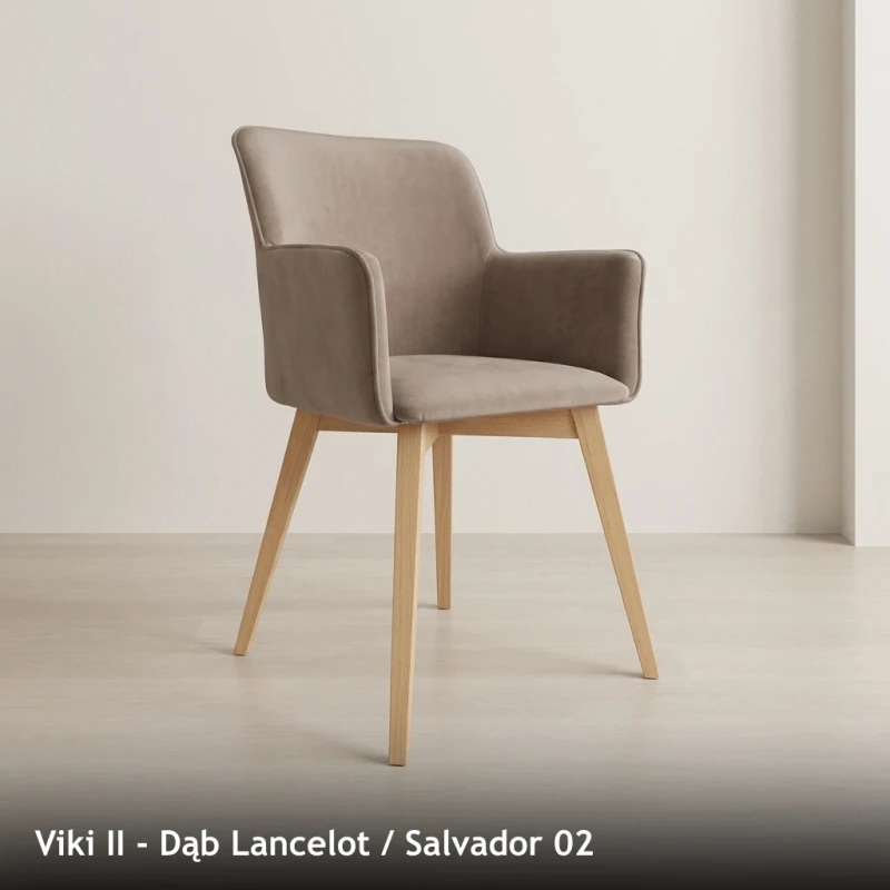 Krzesło tapicerowane VIKI II - Viki II, Dąb Lancelot, Salvador 02