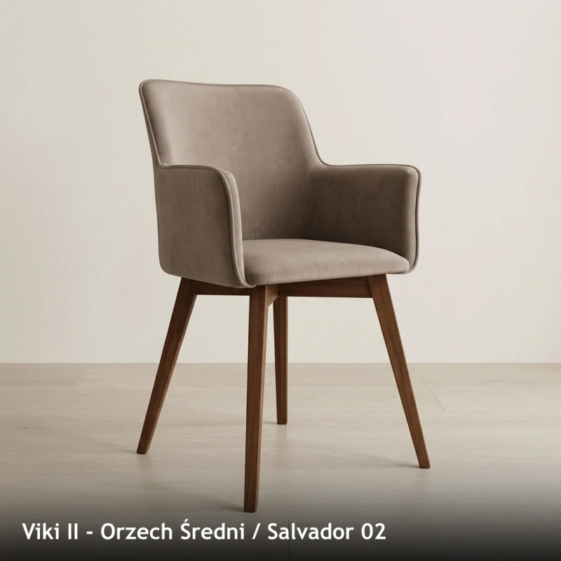 Krzesło tapicerowane VIKI II - Viki II, Orzech Średni, Salvador 02