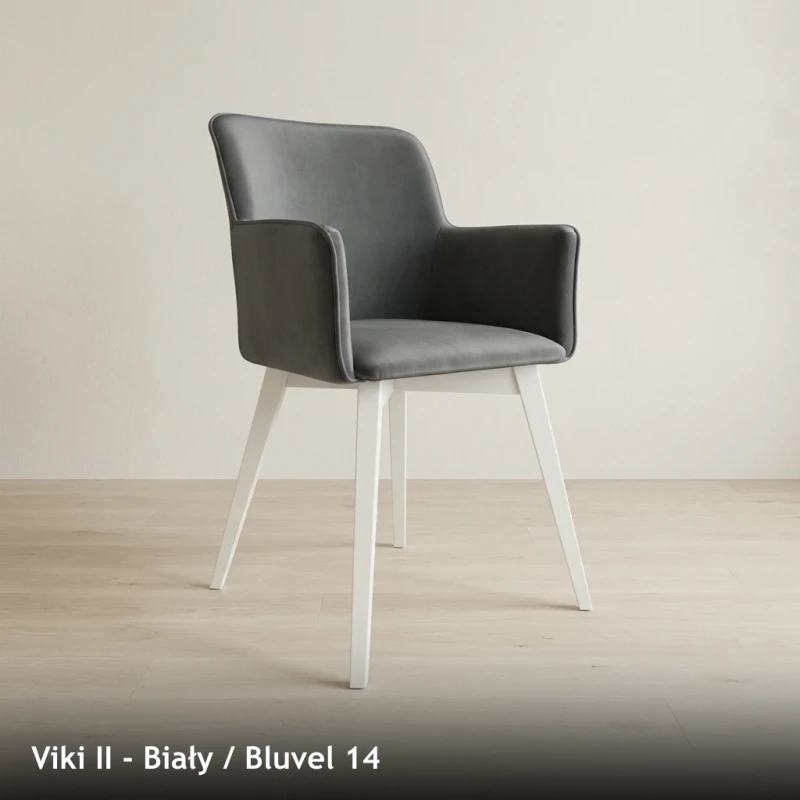 Krzesło tapicerowane VIKI II - Viki II, Biały, Bluvel 14