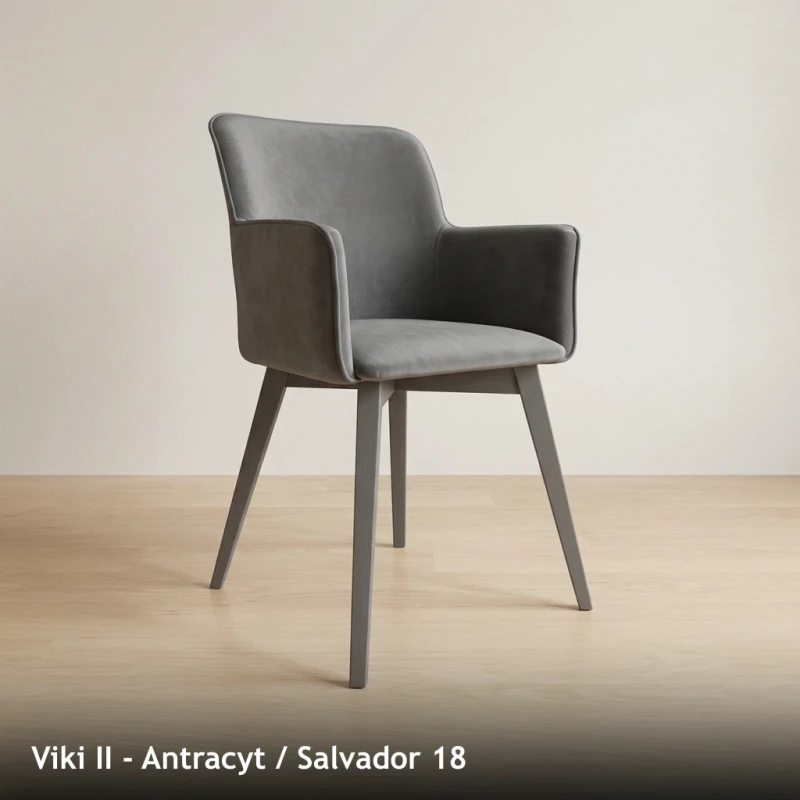 Krzesło tapicerowane VIKI II - Viki II, Antracyt, Salvador 18
