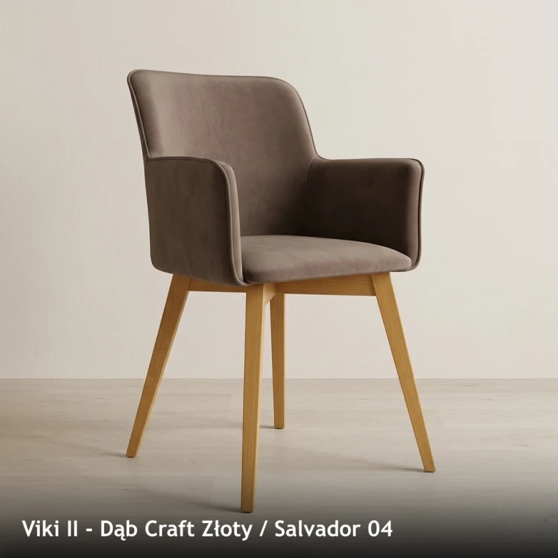 Krzesło tapicerowane VIKI II - Viki II, Dąb Craft Złoty, Salvador 04