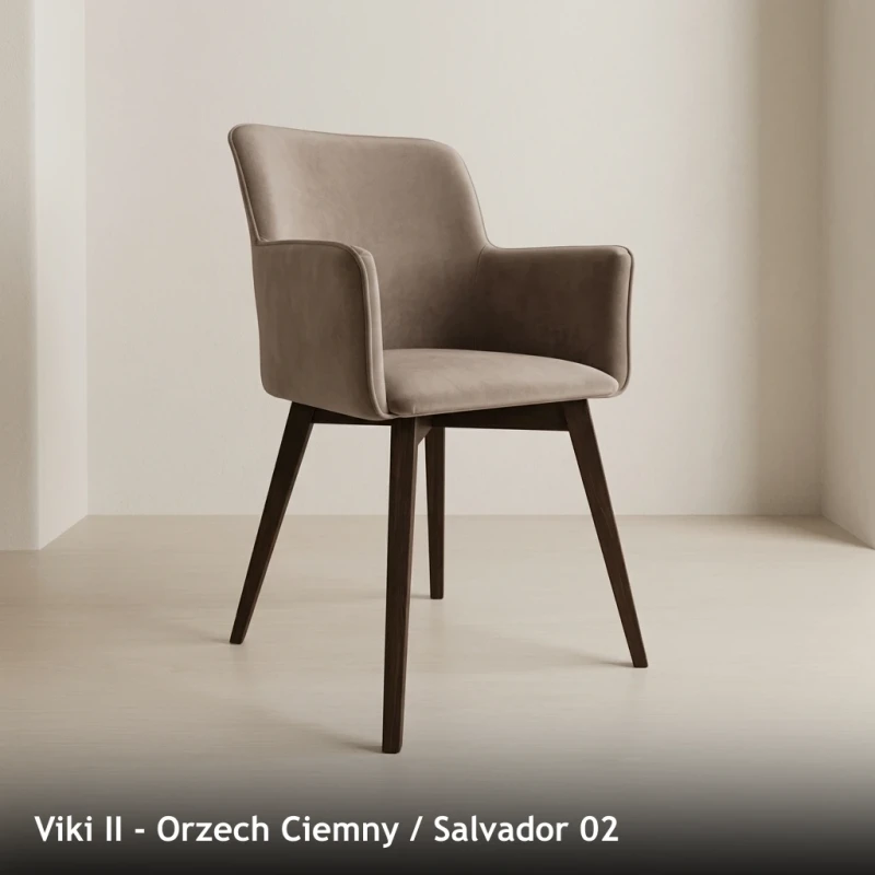 Krzesło tapicerowane VIKI II - Viki II, Orzech Ciemny, Salvador 02